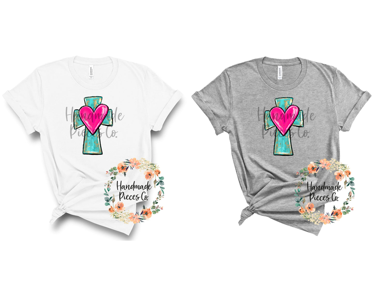 Cross with Heart - Sublimation or HTV Transfer