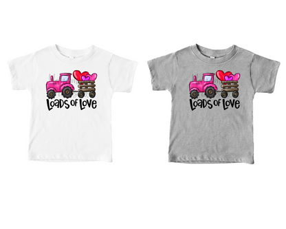 Pink Tractor with Hearts, Loads of Love - Sublimation or HTV Transfer