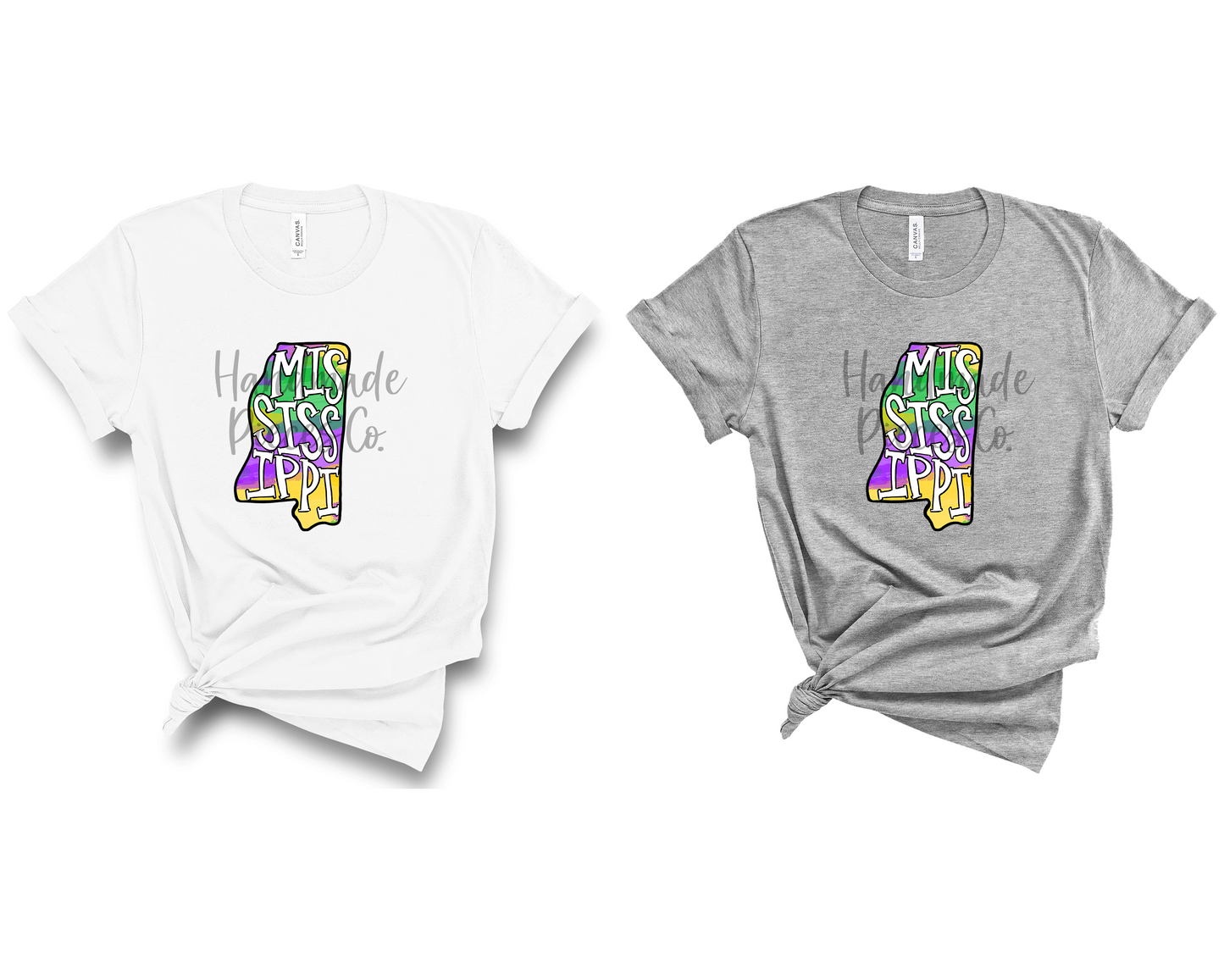 Mississippi Silhouette, Mardi Gras with Name - Sublimation or HTV Transfer