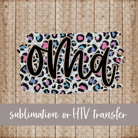 Oma Brushstroke, Leopard Spring Pastel - Sublimation or HTV Transfer