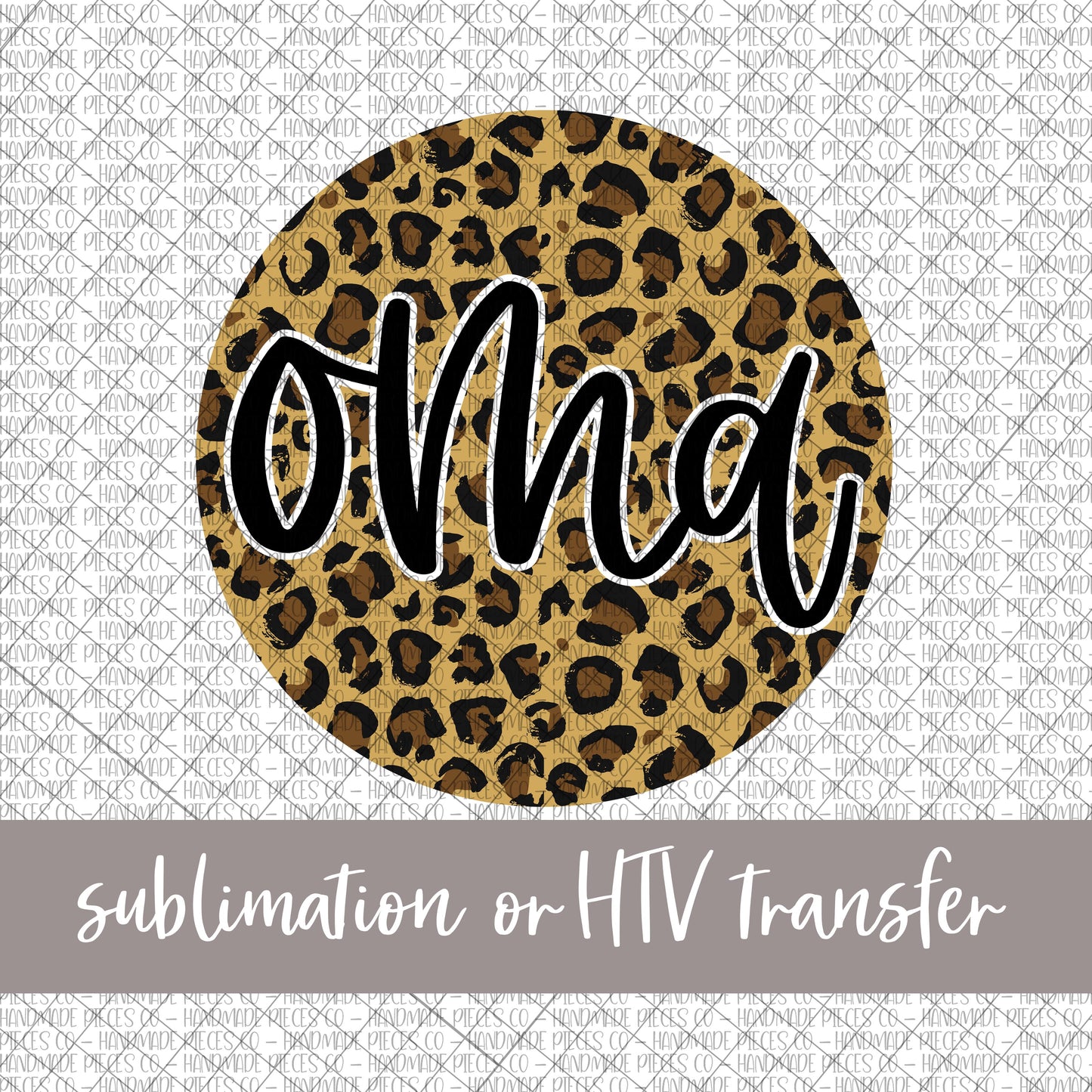 Oma Round, Leopard - Sublimation or HTV Transfer