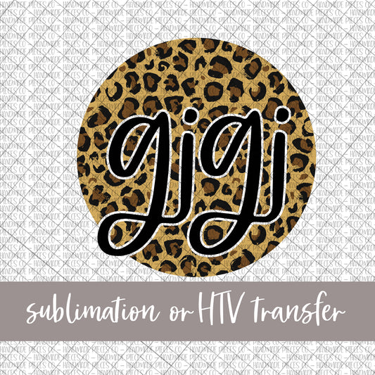 Gigi Round, Leopard - Sublimation or HTV Transfer