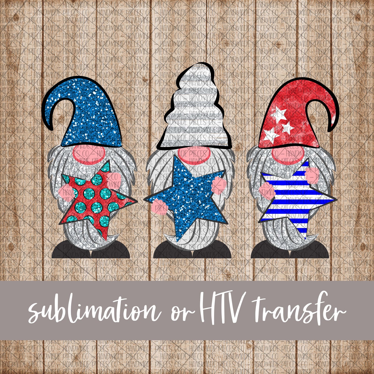 Gnomes, Fourth of July - Sublimation or HTV Transfer