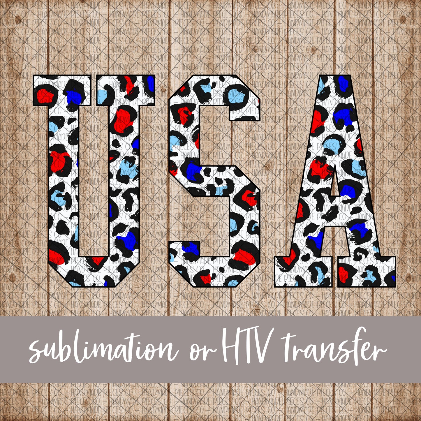 USA, Leopard Patriotic Version 2 - Sublimation or HTV Transfer