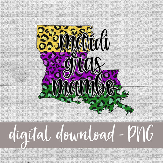 Mardi Gras Mambo - Louisiana, Mardi Gras Leopard Print - Digital Download