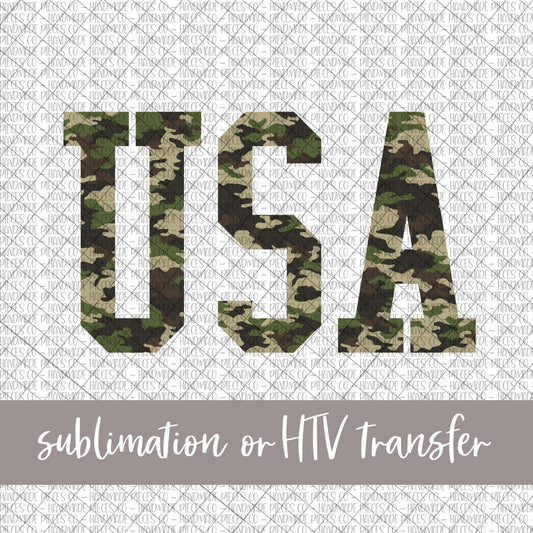 USA, Camouflage - Sublimation or HTV Transfer