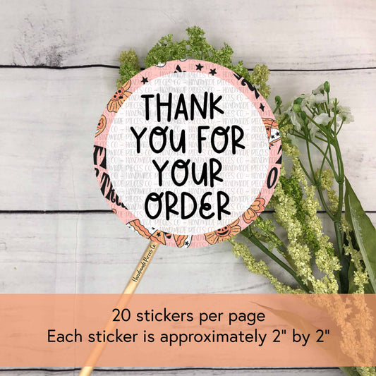 Thank You for Your Order - Packaging Sticker, Spooky Cute Theme