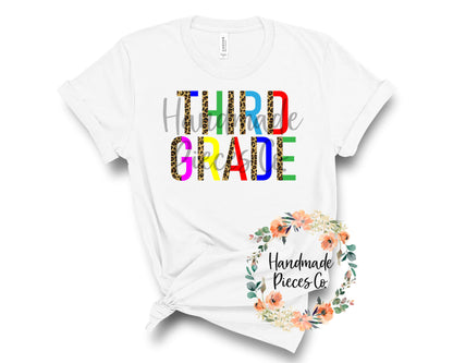 Third Grade, Leopard Split - Sublimation or HTV Transfer