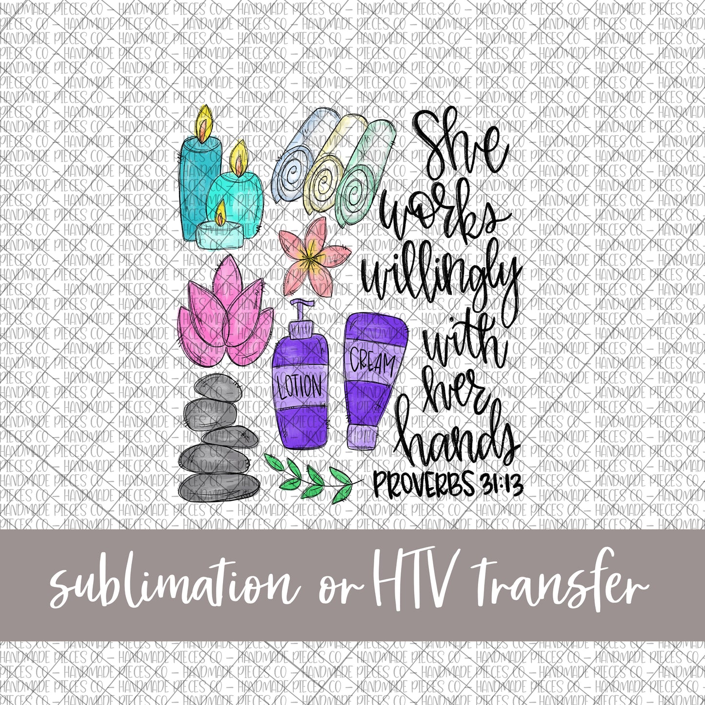 Masseuse, She Works Willingly - Sublimation or HTV Transfer