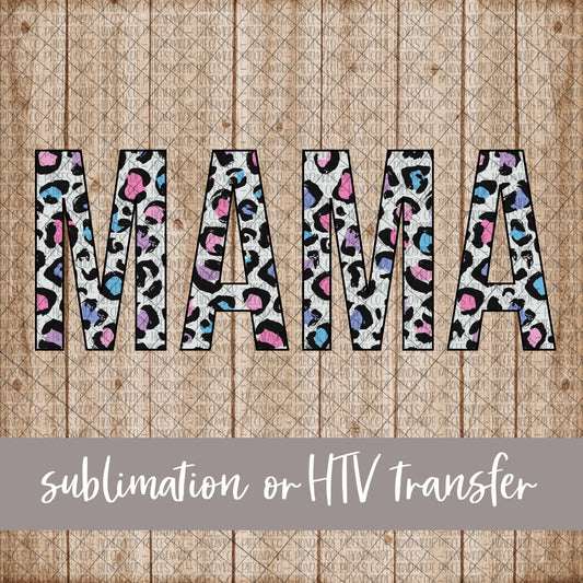 Mama, Leopard Spring Pastel - Sublimation or HTV Transfer