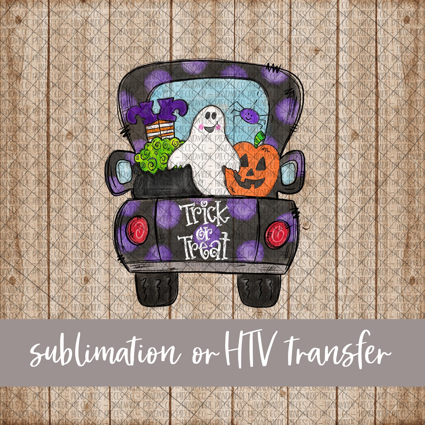 Trick or Treat Vintage Truck - Sublimation or HTV Transfer