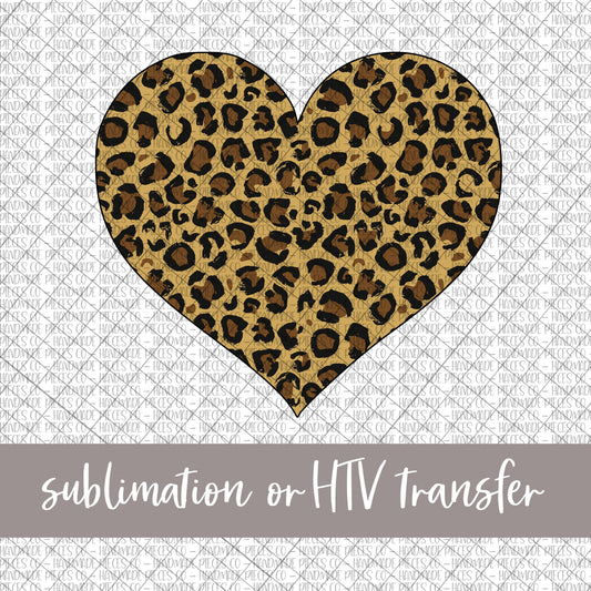 Heart, Leopard - Sublimation or HTV Transfer