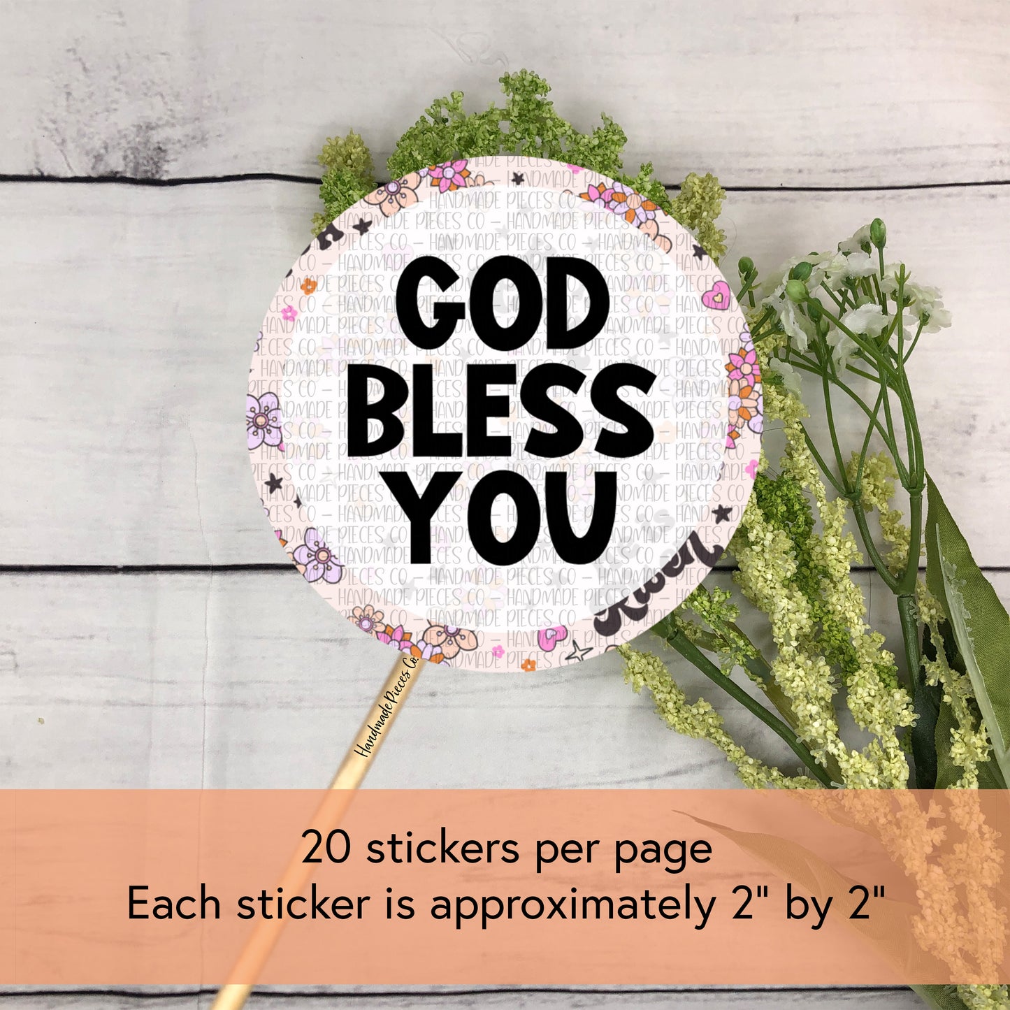 God Bless You - Packaging Sticker, Easter Theme 2022