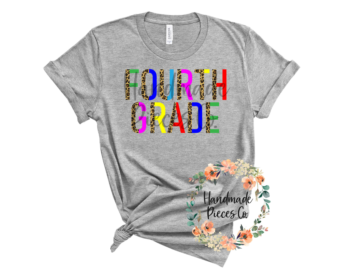 Fourth Grade, Leopard Split - Sublimation or HTV Transfer