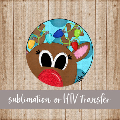 Reindeer, Girl - Sublimation or HTV Transfer