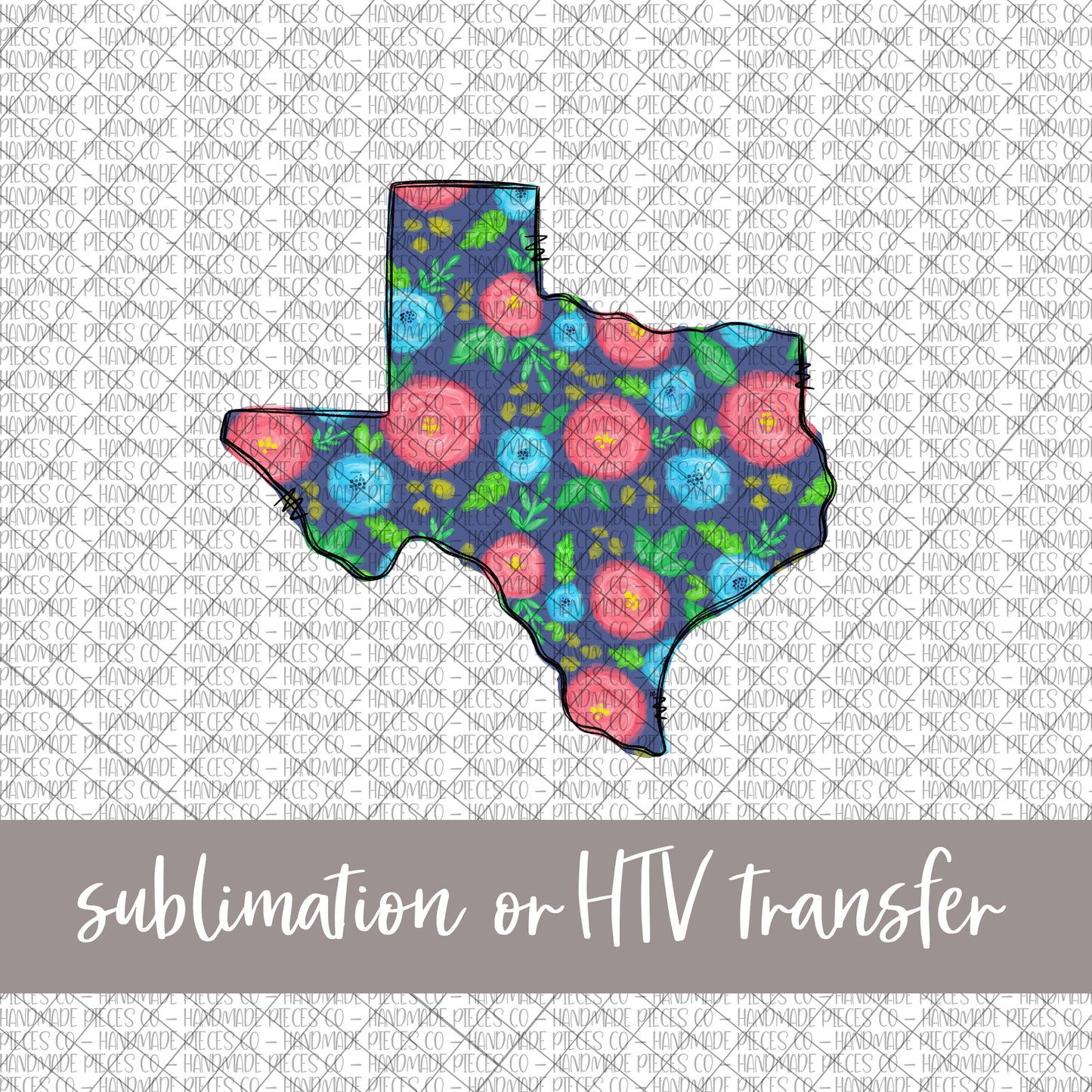 Texas Floral - Sublimation or HTV Transfer