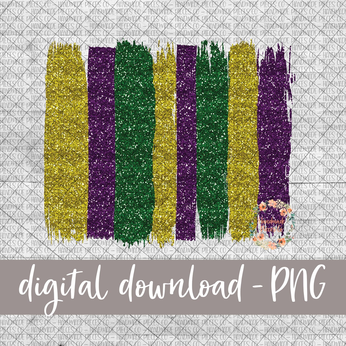 Brush Stroke, Mardi Gras Glitter - Digital Download