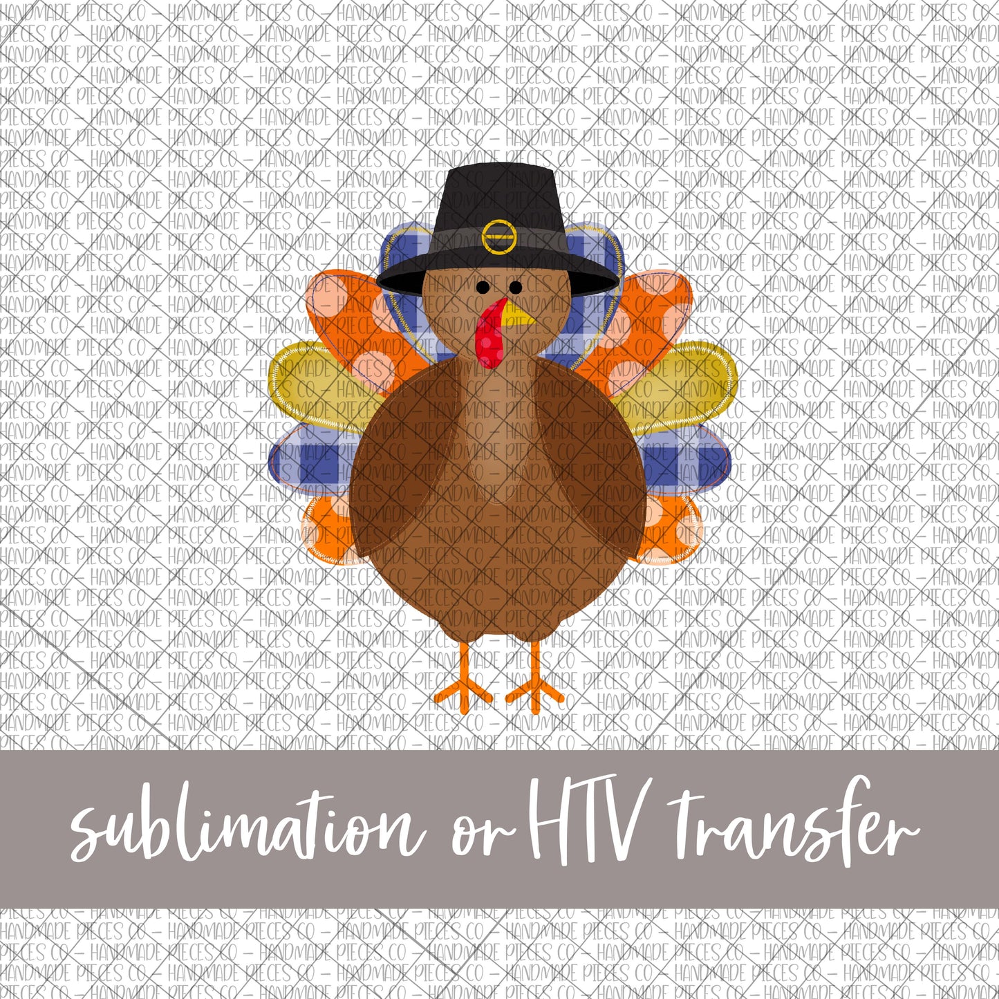 Turkey with Hat - Sublimation or HTV Transfer