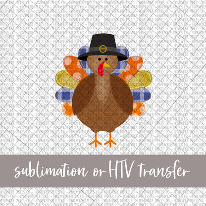 Turkey with Hat - Sublimation or HTV Transfer