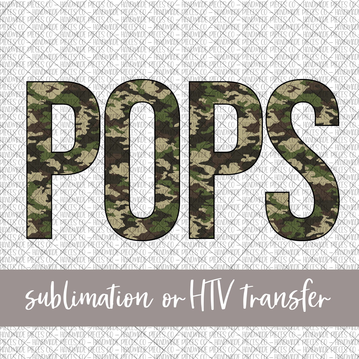 Pops, Camouflage - Sublimation or HTV Transfer