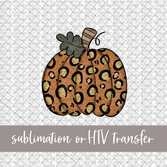 Leopard Pumpkin With Glitter - Sublimation or HTV Transfer