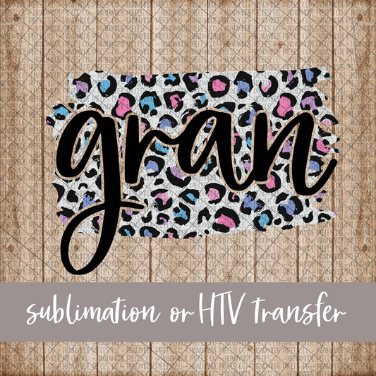 Gran Brushstroke, Leopard Spring Pastel - Sublimation or HTV Transfer