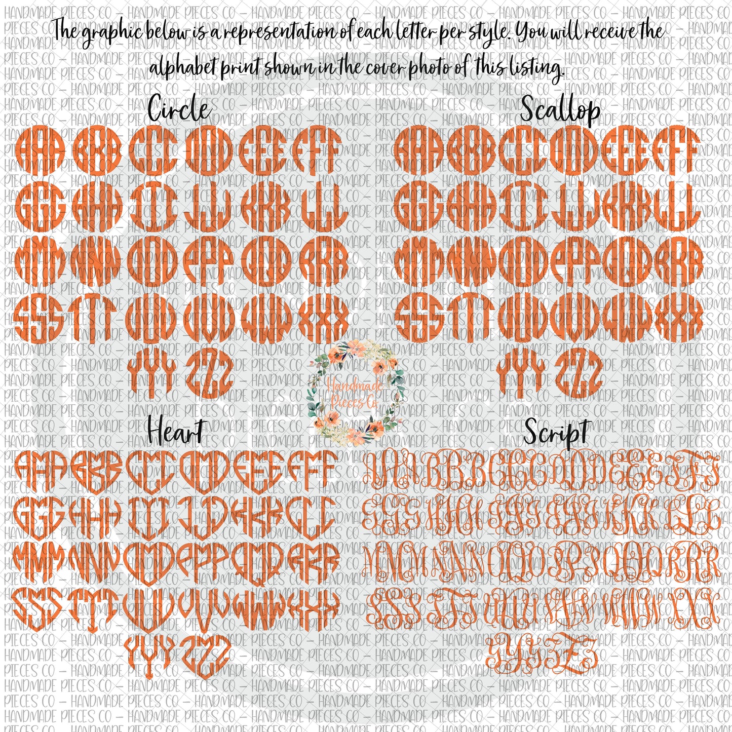 Pumpkin Monogram Vinyl Decal