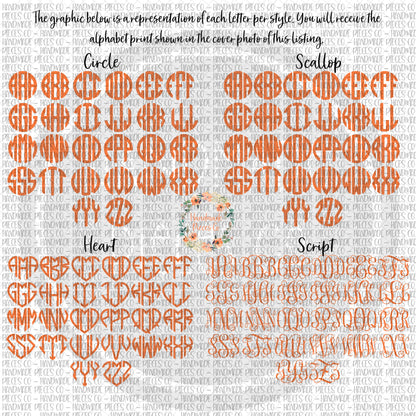 Halloween Monogram, Leopard Pattern 1 - Sublimation or HTV Transfer