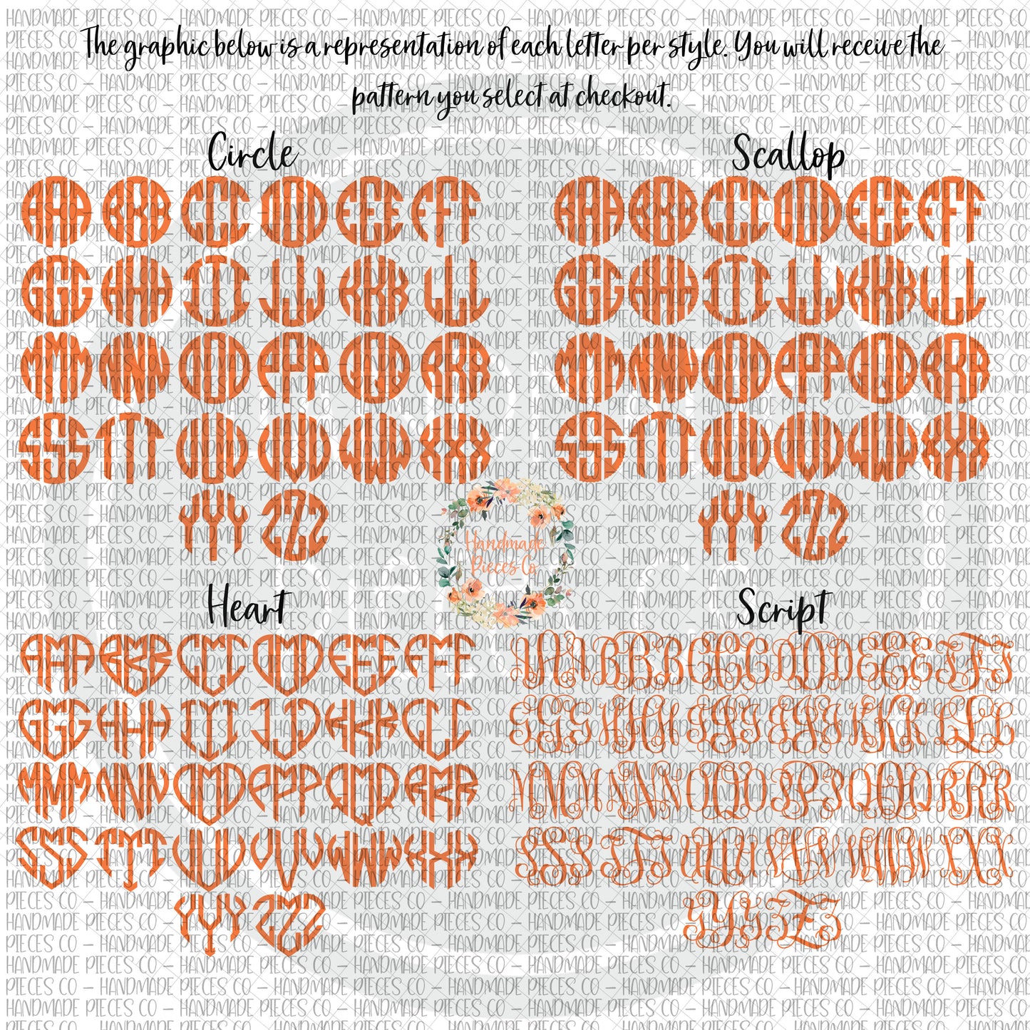 Seashell Monogram, Version 2 - Sublimation or HTV Transfer