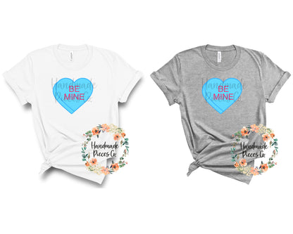 Be Mine Candy Heart, Blue - Sublimation or HTV Transfer