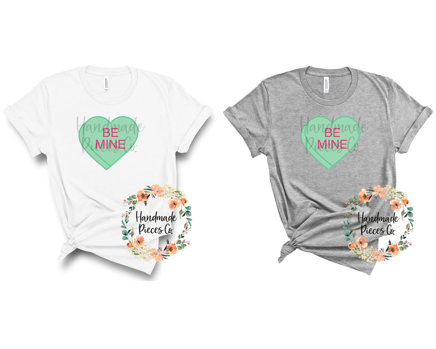 Be Mine Candy Heart, Green - Sublimation or HTV Transfer