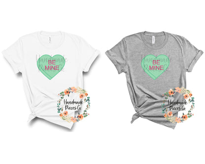 Be Mine Candy Heart, Green - Sublimation or HTV Transfer