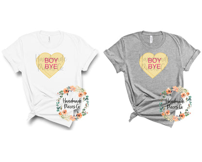 Boy Bye Candy Heart, Yellow - Sublimation or HTV Transfer