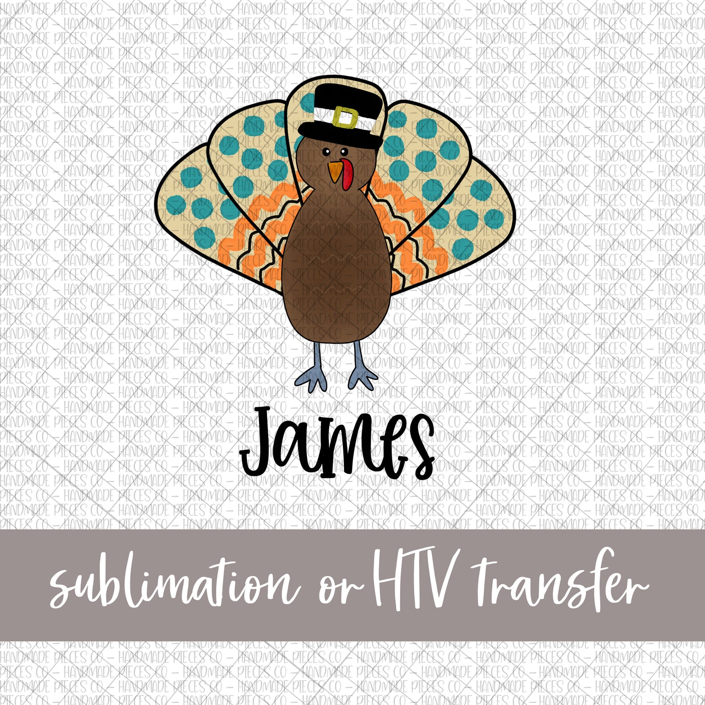 Turkey, Name - Sublimation or HTV Transfer