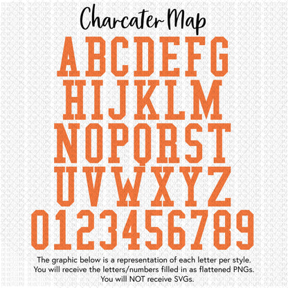 Faux Chenille Letters, Orange - Digital Download