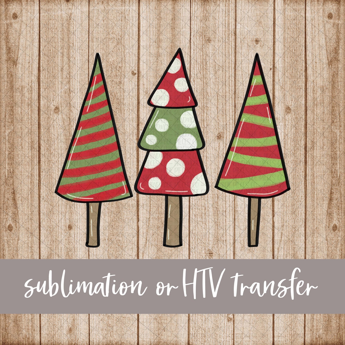 Christmas Tree Trio -  Sublimation or HTV Transfer