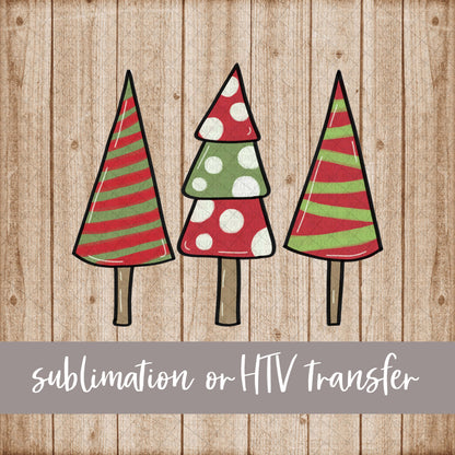 Christmas Tree Trio -  Sublimation or HTV Transfer