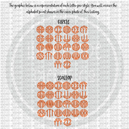 Pencil Monogram - Sublimation or HTV Transfer