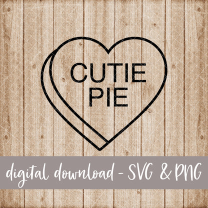 Cutie Pie Candy Heart, Black - Digital Download