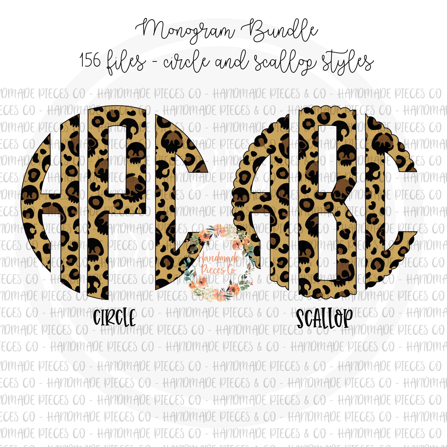 Leopard Skulls Monogram, Leopard - Multiple Styles - Digital Download