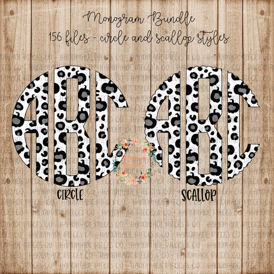 Leopard Pumpkin Monogram, Snow Leopard - Multiple Styles - Digital Download