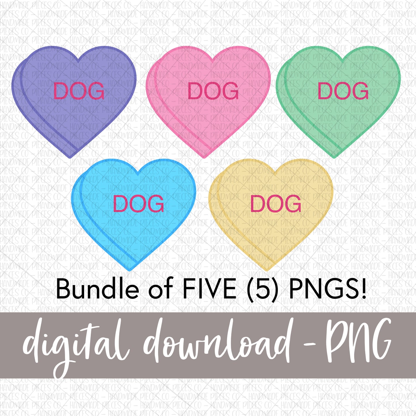 Dog Candy Heart, Bundle - Digital Download