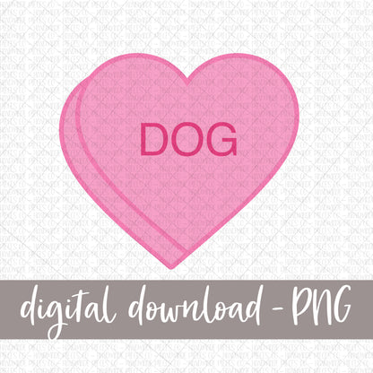 Dog Candy Heart, Pink - Digital Download