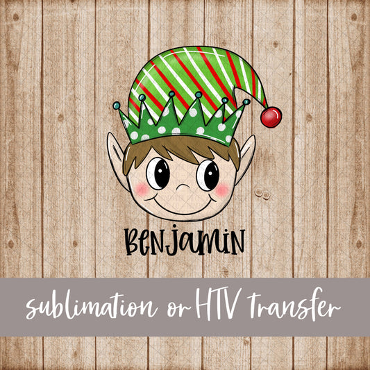 Elf, Boy - Name Optional - Sublimation or HTV Transfer