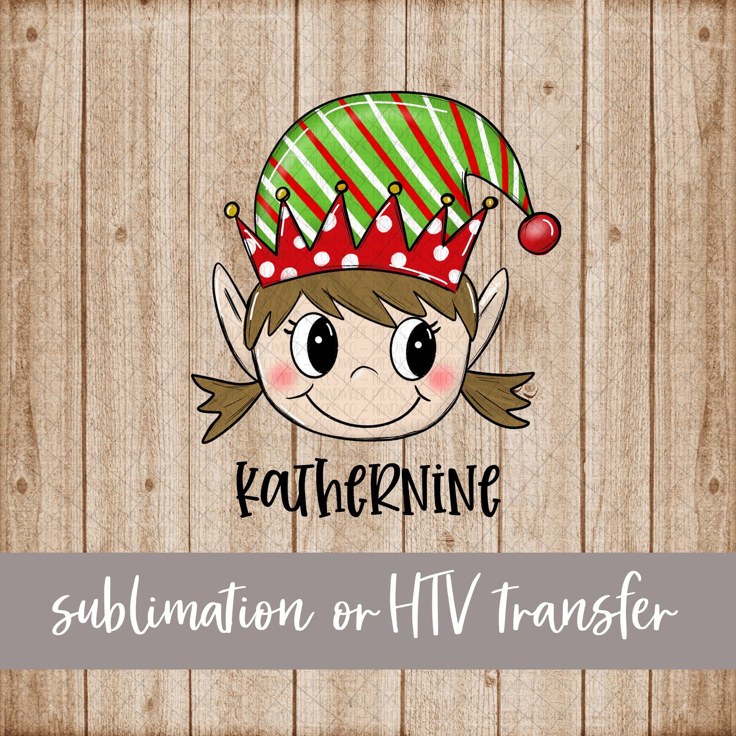 Elf, Girl - Name Optional - Sublimation or HTV Transfer