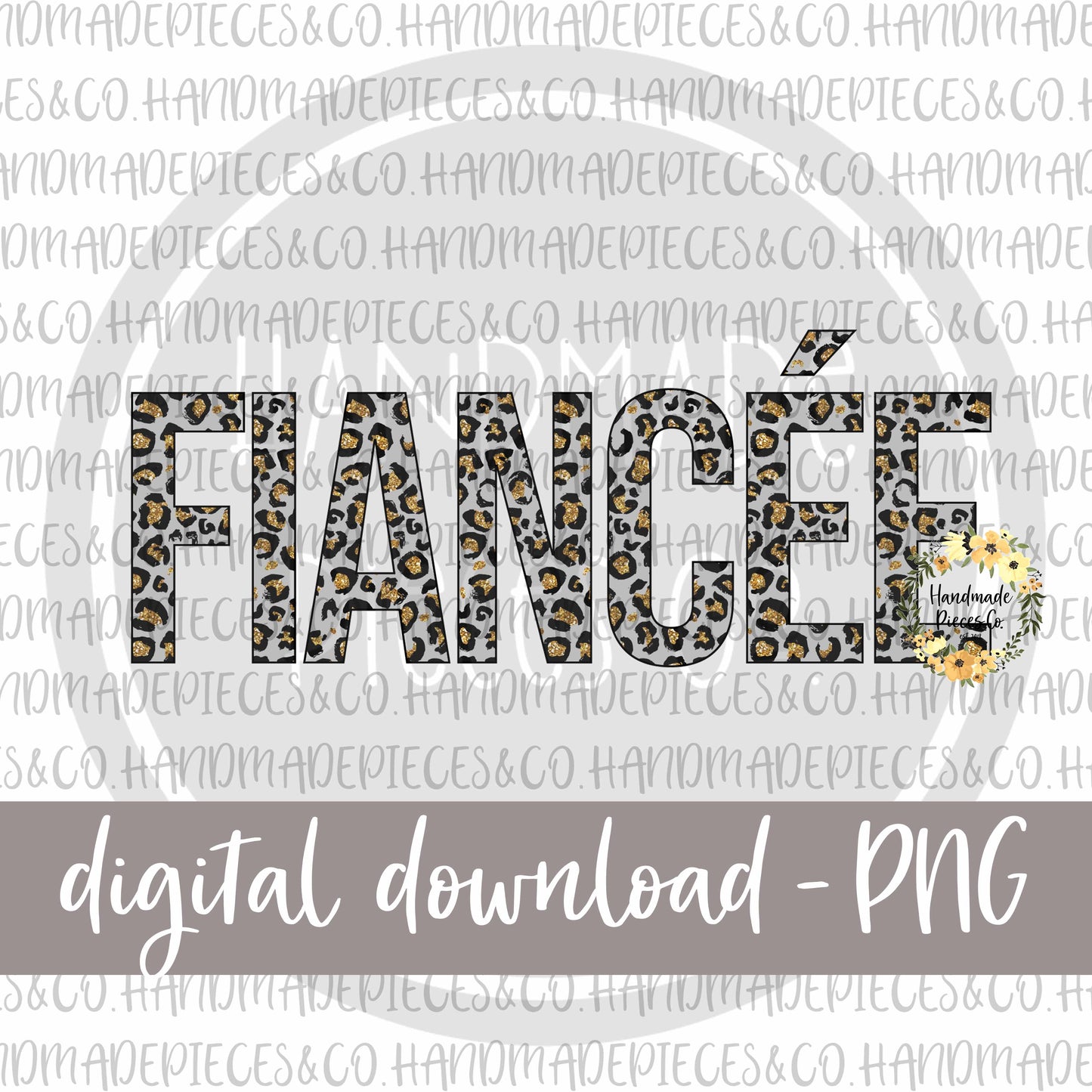 Fiancee, Leopard Gold Glitter - Digital Download