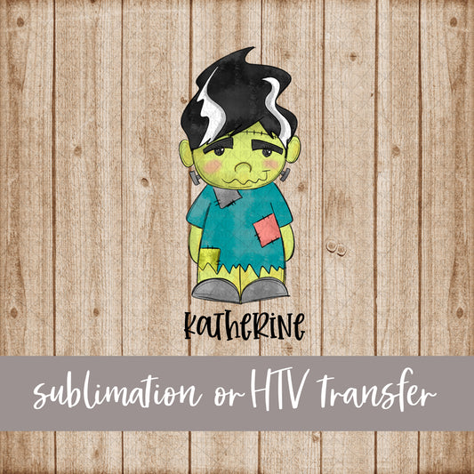 Frankenstein, Girl - Name Optional - Sublimation or HTV Transfer