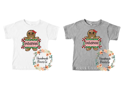 Gingerbread with Name, Pink - Sublimation or HTV Transfer