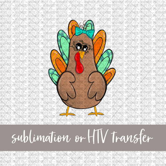 Turkey, Girl - Sublimation or HTV Transfer