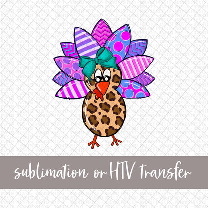 Turkey, Girl -  Sublimation or HTV Transfer